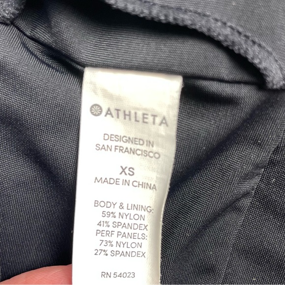 NWOT Athleta Swim Bonaire black and blue Med support UPF 50+ Bikini Top, XS - Picture 7 of 7